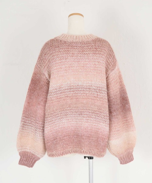 titivate（ティティベイト）の「ｸﾞﾗﾃﾞｰｼｮﾝｵｰﾊﾞｰｻｲｽﾞﾆｯﾄ（ニット/セーター・レディース・ライトグレー/ブラウン/ピンク・S/M）」の20枚目の写真