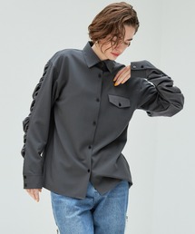 casane | シャーリングスリーブブラウス(シャツ/ブラウス)