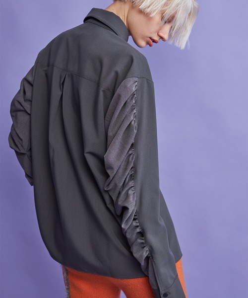 casane(カサネ)の「シャーリングスリーブブラウス(シャツ/ブラウス・レディース・ホワイト/グレー・FREE)」の12枚目の写真