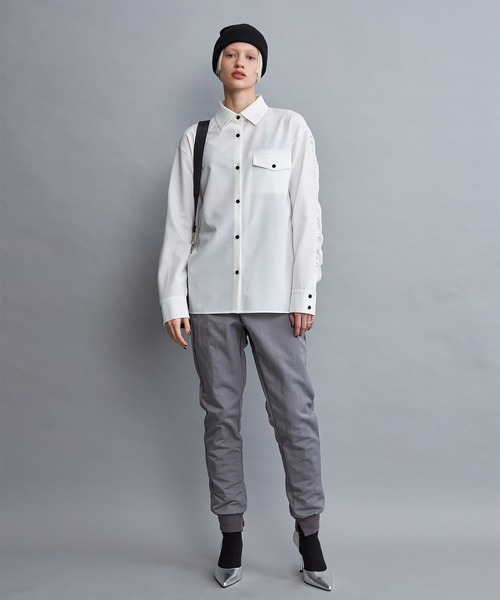 casane(カサネ)の「シャーリングスリーブブラウス(シャツ/ブラウス・レディース・ホワイト/グレー・FREE)」の15枚目の写真