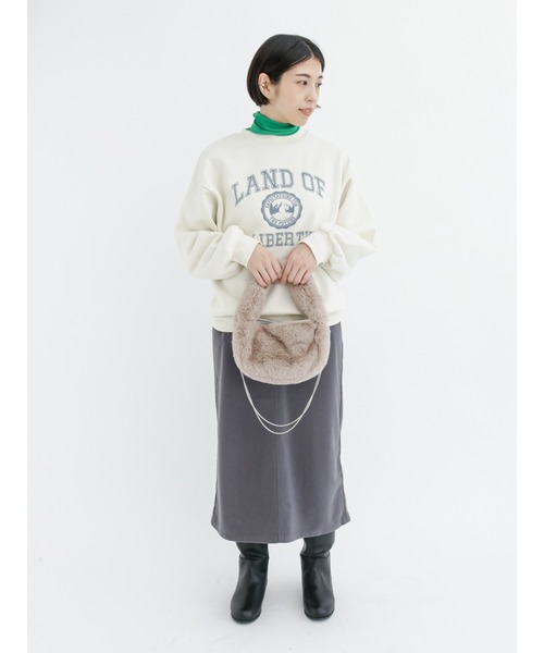 Lugnoncure（ルノンキュール）の「コーデュロイセミタイトスカート（スカート・レディース・チャコール/ベージュ/オレンジ/オフホワイト・MEDIUM/LARGE）」の5枚目の写真