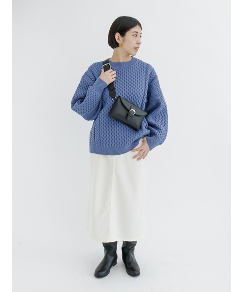 Lugnoncure（ルノンキュール）の「コーデュロイセミタイトスカート（スカート・レディース・チャコール/ベージュ/オレンジ/オフホワイト・MEDIUM/LARGE）」の8枚目の写真