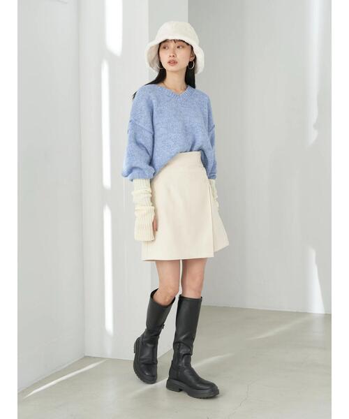 earth music&ecology(アースミュージックアンドエコロジー)の「ラップ風スカートパンツ(その他パンツ・レディース・ブラック/アイボリー・M/S)」の20枚目の写真