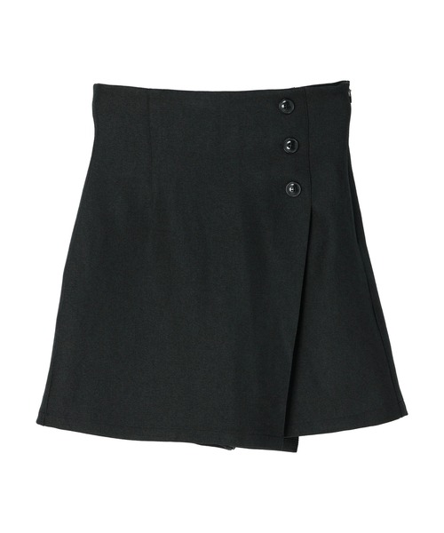 earth music&ecology(アースミュージックアンドエコロジー)の「ラップ風スカートパンツ(その他パンツ・レディース・ブラック/アイボリー・M/S)」の3枚目の写真