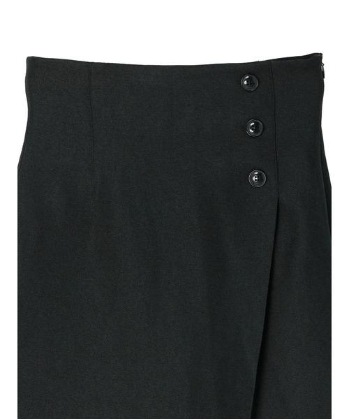 earth music&ecology(アースミュージックアンドエコロジー)の「ラップ風スカートパンツ(その他パンツ・レディース・ブラック/アイボリー・M/S)」の5枚目の写真