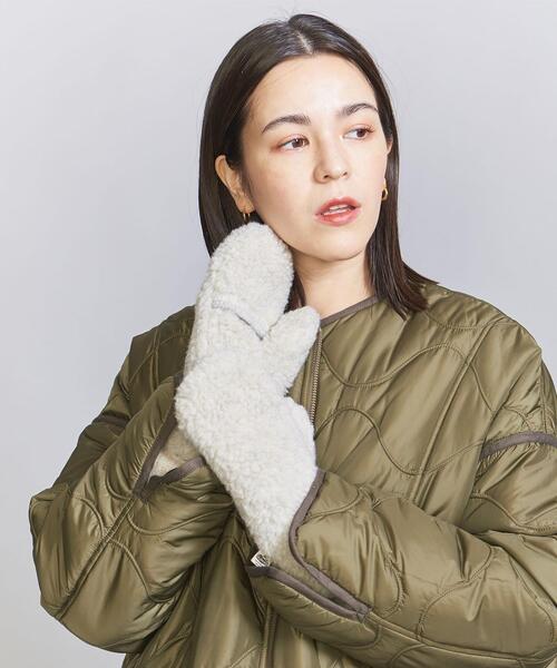 COLD BREAKER(コールドブレーカー)の「<COLDBREAKER>フーデッド ミトン グローブ(手袋・レディース・ライトグレー/コバルトブルー/イエロー・FREE)」の4枚目の写真