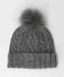 BEAUTY&YOUTH UNITED ARROWS | ファーポンポン ケーブル ニットキャップ(ニットキャップ/ビーニー)
