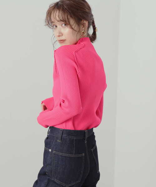 N.（N. Natural Beauty Basic）（エヌエヌナチュラルビューティーベーシック）の「◆ネオンカラーリブニット（ニット/セーター・レディース・ピンク/イエロー・MEDIUM）」の21枚目の写真