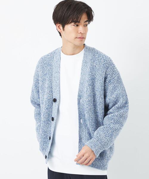 green label relaxing（グリーンレーベルリラクシング）の「バルキーコットン ヨリモク Vネック カーディガン（カーディガン/ボレロ・メンズ・ライトブルー/ネイビー/ベージュ・S/XL/M/L）」の3枚目の写真
