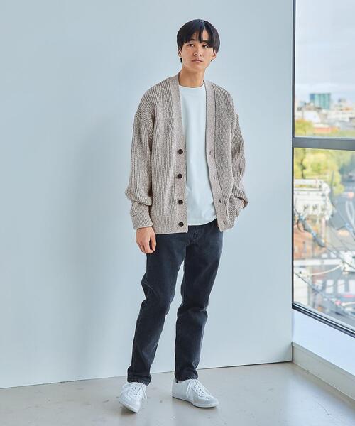 green label relaxing（グリーンレーベルリラクシング）の「バルキーコットン ヨリモク Vネック カーディガン（カーディガン/ボレロ・メンズ・ライトブルー/ネイビー/ベージュ・S/XL/M/L）」の5枚目の写真