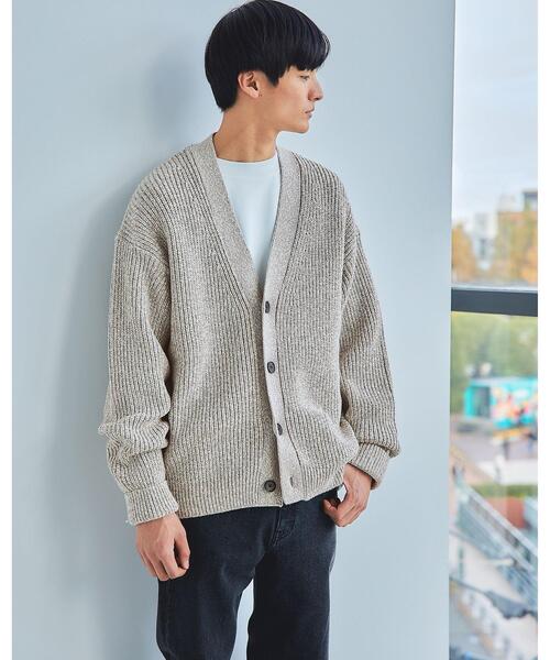 green label relaxing（グリーンレーベルリラクシング）の「バルキーコットン ヨリモク Vネック カーディガン（カーディガン/ボレロ・メンズ・ライトブルー/ネイビー/ベージュ・S/XL/M/L）」の6枚目の写真