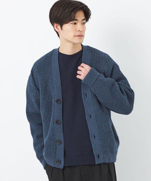 green label relaxing（グリーンレーベルリラクシング）の「バルキーコットン ヨリモク Vネック カーディガン（カーディガン/ボレロ・メンズ・ライトブルー/ネイビー/ベージュ・S/XL/M/L）」の8枚目の写真