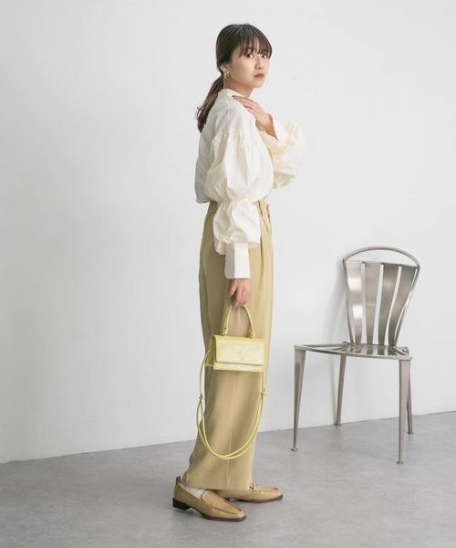 KBF（ケイビーエフ）の「ワンタックスラックスパンツ（その他パンツ・レディース・ベージュ/ブラック/グレー・ONE）」の8枚目の写真