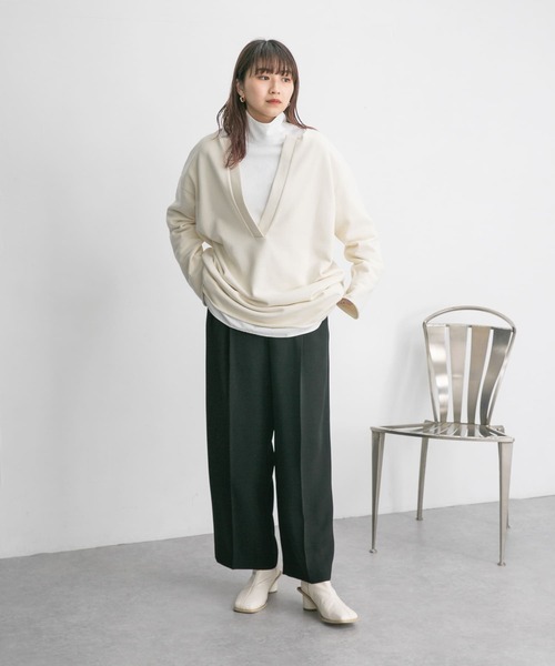 KBF（ケイビーエフ）の「ワンタックスラックスパンツ（その他パンツ・レディース・ベージュ/ブラック/グレー・ONE）」の14枚目の写真