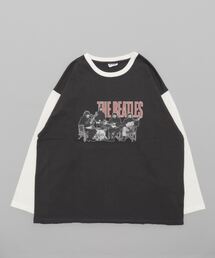 The Beatles | 【THE BEATLES/ザ・ビートルズ 】袖配色 ビッグシルエット フォトプリント ロンT ツアーT バンドT ロックT 古着 60年代 70年代 80年代(Tシャツ/カットソー)