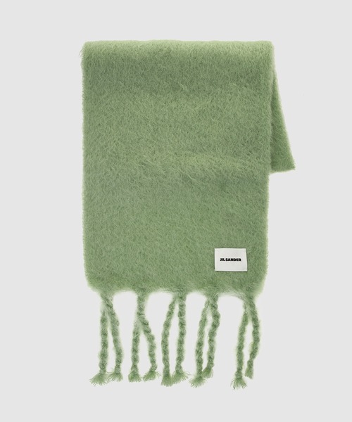 【関税込み】Jil Sander グリーン Plain マフラー JIL SANDER（ジルサンダー）の「PLAIN SCARF + LABEL 