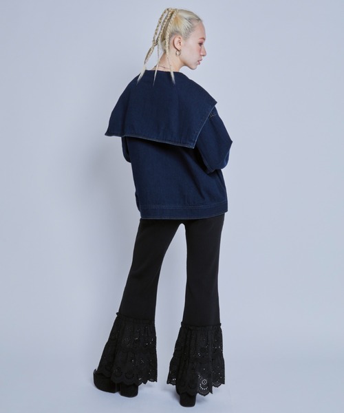 Candy Stripper(キャンディストリッパー)の「LACY FLARE パンツ(その他パンツ・レディース・ブラック/ライトブルー/アイボリー・2)」の4枚目の写真