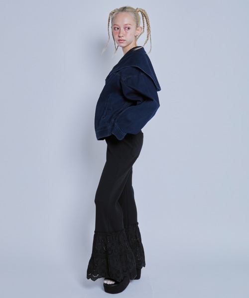 LACY PATCH WORK DROST パンツ LACY PATCH WORK FLARE PANTS | Candy Stripper（キャンディ