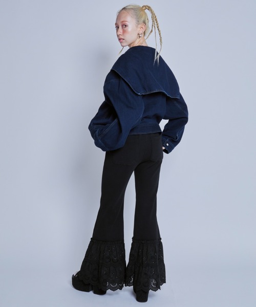 Candy Stripper(キャンディストリッパー)の「LACY FLARE パンツ(その他パンツ・レディース・ブラック/ライトブルー/アイボリー・2)」の12枚目の写真