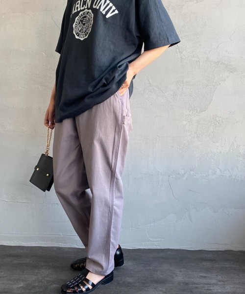 SMITH'S（スミス）の「【FINEBOYS 9月号掲載】[SMITH´S/スミス] 別注 配色ステッチ イージーペインターパンツ（その他パンツ・レディース・ベージュ/グレー/パープル/アイボリー/ネイビー・L/M/S）」の3枚目の写真