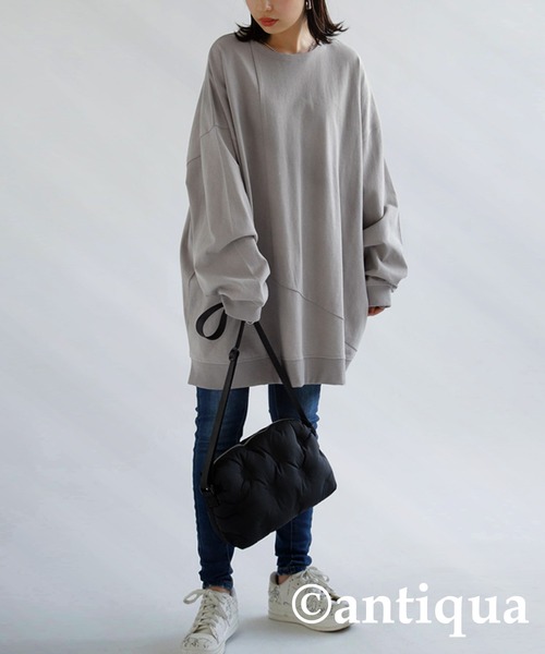 antiqua(アンティカ)の「切替バスク生地ロンT(Tシャツ/カットソー・レディース・ブラック/オフホワイト/グレー・FREE)」の16枚目の写真