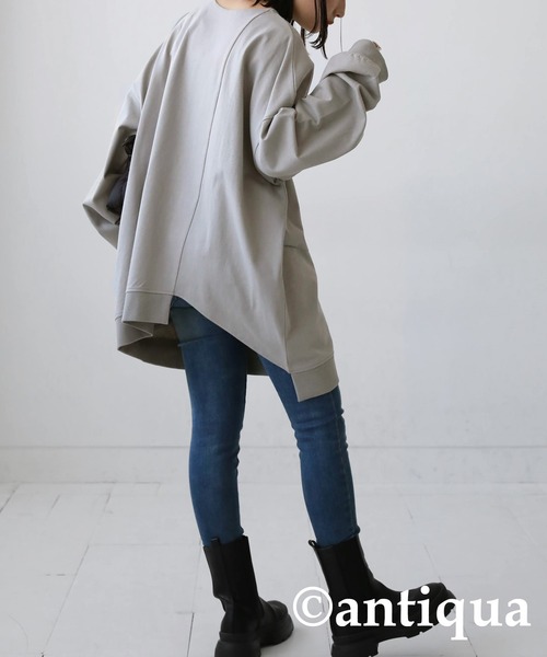 antiqua(アンティカ)の「切替バスク生地ロンT(Tシャツ/カットソー・レディース・ブラック/オフホワイト/グレー・FREE)」の18枚目の写真