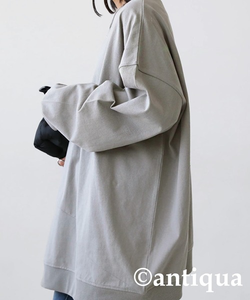 antiqua(アンティカ)の「切替バスク生地ロンT(Tシャツ/カットソー・レディース・ブラック/オフホワイト/グレー・FREE)」の17枚目の写真