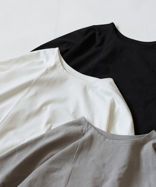 antiqua(アンティカ)の「切替バスク生地ロンT(Tシャツ/カットソー・レディース・ブラック/オフホワイト/グレー・FREE)」の21枚目の写真