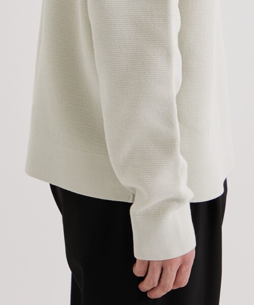 UNITED TOKYO(ユナイテッドトウキョウ)の「ハイツイストコットンクルーネックニット|洗える(ニット/セーター・メンズ・ライトグレー/ブラック/ミント/オフホワイト・1/2/3)」の12枚目の写真