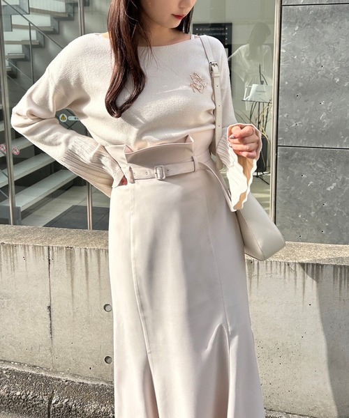 one after another NICE CLAUP（ワンアフターアナザーナイスクラップ）の「ハイウエストサイドスリットスカート　2023SS（スカート・レディース・ブラック/アイボリー/ベージュ系/ピンク・SMALL/MEDIUM）」の13枚目の写真