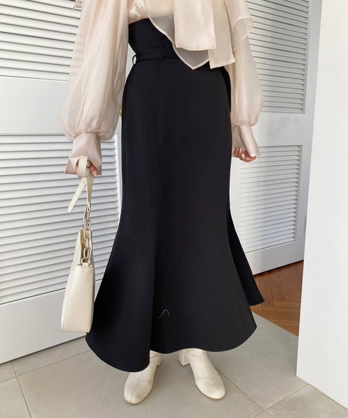 one after another NICE CLAUP（ワンアフターアナザーナイスクラップ）の「ハイウエストサイドスリットスカート　2023SS（スカート・レディース・ブラック/アイボリー/ベージュ系/ピンク・SMALL/MEDIUM）」の7枚目の写真