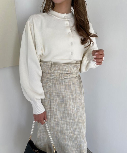 one after another NICE CLAUP（ワンアフターアナザーナイスクラップ）の「ハイウエストサイドスリットスカート　2023SS（スカート・レディース・ブラック/アイボリー/ベージュ系/ピンク・SMALL/MEDIUM）」の11枚目の写真