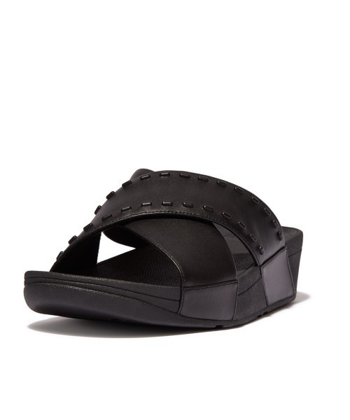 fitflop（フィットフロップ）の「【fitflop】フィットフロップ LULU RUBBER-STUD LEATHER CROSS SLIDES（サンダル・レディース・ピンク/ブラック/ライトブルー・US6/US7/US8/US5）」の12枚目の写真