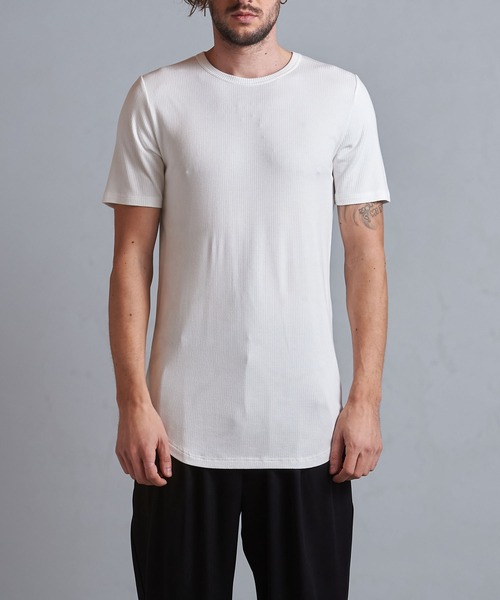 NO ID.（ノーアイディ）の「【NO ID.】Rib Round Crew-Neck T-Shirt / テレコ ラウンド クルーネック Tシャツ（Tシャツ/カットソー・メンズ・ホワイト/ブラック/グレー・1/2）」の20枚目の写真