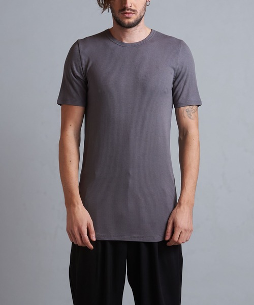 NO ID.（ノーアイディ）の「【NO ID.】Rib Round Crew-Neck T-Shirt / テレコ ラウンド クルーネック Tシャツ（Tシャツ/カットソー・メンズ・ホワイト/ブラック/グレー・1/2）」の16枚目の写真