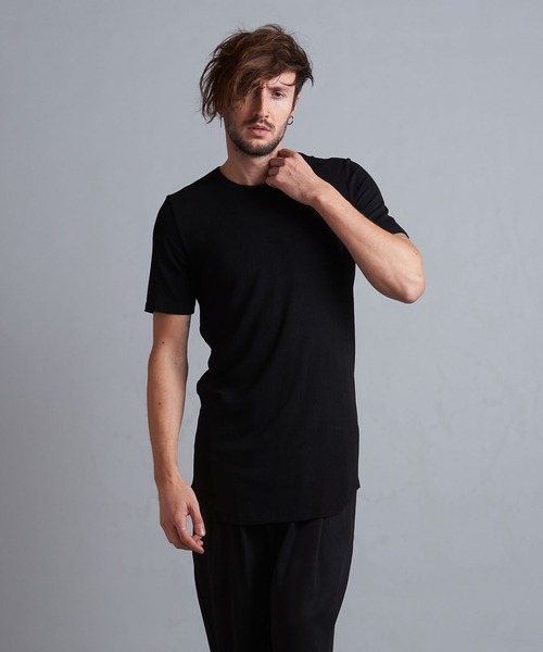 NO ID.（ノーアイディ）の「【NO ID.】Rib Round Crew-Neck T-Shirt / テレコ ラウンド クルーネック Tシャツ（Tシャツ/カットソー・メンズ・ホワイト/ブラック/グレー・1/2）」の5枚目の写真