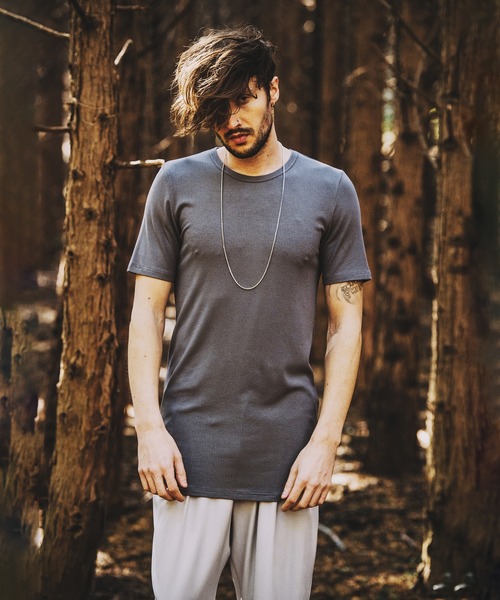 NO ID.（ノーアイディ）の「【NO ID.】Rib Round Crew-Neck T-Shirt / テレコ ラウンド クルーネック Tシャツ（Tシャツ/カットソー・メンズ・ホワイト/ブラック/グレー・1/2）」の9枚目の写真