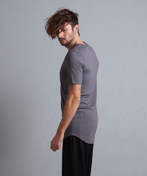 NO ID.（ノーアイディ）の「【NO ID.】Rib Round Crew-Neck T-Shirt / テレコ ラウンド クルーネック Tシャツ（Tシャツ/カットソー・メンズ・ホワイト/ブラック/グレー・1/2）」の14枚目の写真