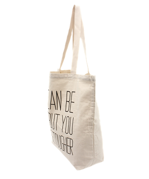 WEGO（ウィゴー）の「WEGO/メッセージプリントトートバッグ（トートバッグ・メンズ・ホワイト・FREE）」の3枚目の写真