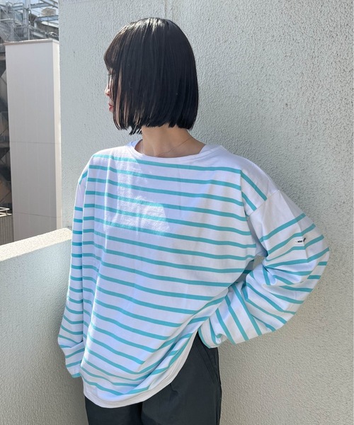 MONT KEMMEL（モンケメル）の「【 MONTKEMMEL / モンケメル 】ボーダーバスクシャツ BASQUE SHIRTS ロンTシャツ（Tシャツ/カットソー・レディース・ブラック/オレンジ/ブルー/ターコイズブルー/ホワイト/グリーン・36）」の4枚目の写真