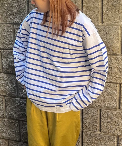 MONT KEMMEL（モンケメル）の「【 MONTKEMMEL / モンケメル 】ボーダーバスクシャツ BASQUE SHIRTS ロンTシャツ（Tシャツ/カットソー・レディース・ブラック/オレンジ/ブルー/ターコイズブルー/ホワイト/グリーン・36）」の5枚目の写真