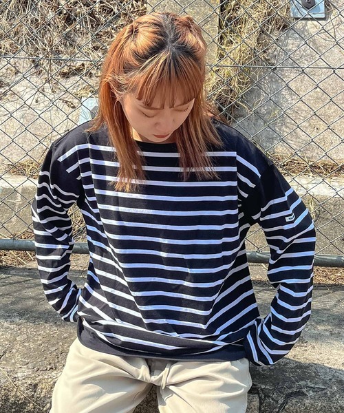 MONT KEMMEL（モンケメル）の「【 MONTKEMMEL / モンケメル 】ボーダーバスクシャツ BASQUE SHIRTS ロンTシャツ（Tシャツ/カットソー・レディース・ブラック/オレンジ/ブルー/ターコイズブルー/ホワイト/グリーン・36）」の15枚目の写真