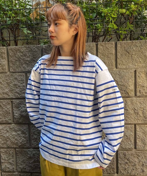 MONT KEMMEL（モンケメル）の「【 MONTKEMMEL / モンケメル 】ボーダーバスクシャツ BASQUE SHIRTS ロンTシャツ（Tシャツ/カットソー・レディース・ブラック/オレンジ/ブルー/ターコイズブルー/ホワイト/グリーン・36）」の13枚目の写真