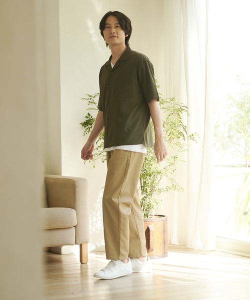 Blue Standard （ブルースタンダード）の「【BLUE STANDARD/ブルースタンダード】TCツイル　ワイドテーパードパンツ　ウエストゴム　大人カジュアルスタイル（その他パンツ・メンズ・ブラック/ベージュ・MEDIUM/LARGE/X-LARGE）」の19枚目の写真