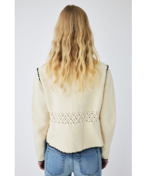 MOUSSY（マウジー）の「CROCHET KNIT ジャケット（その他アウター・レディース・ネイビー/アイボリー/ライトブルー・FREE）」の12枚目の写真