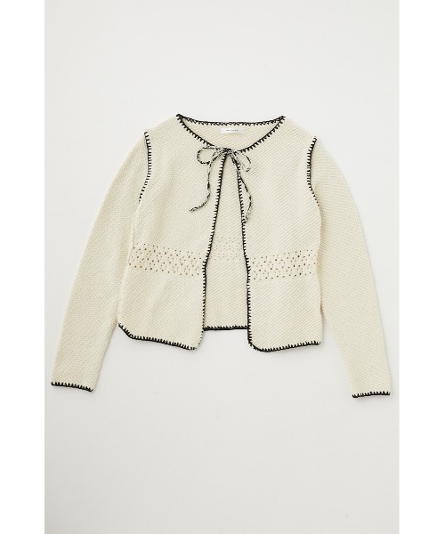 MOUSSY（マウジー）の「CROCHET KNIT ジャケット（その他アウター・レディース・ネイビー/アイボリー/ライトブルー・FREE）」の14枚目の写真