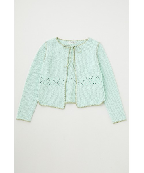 MOUSSY（マウジー）の「CROCHET KNIT ジャケット（その他アウター・レディース・ネイビー/アイボリー/ライトブルー・FREE）」の8枚目の写真