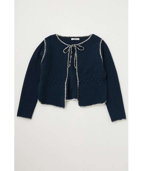 MOUSSY（マウジー）の「CROCHET KNIT ジャケット（その他アウター・レディース・ネイビー/アイボリー/ライトブルー・FREE）」の11枚目の写真