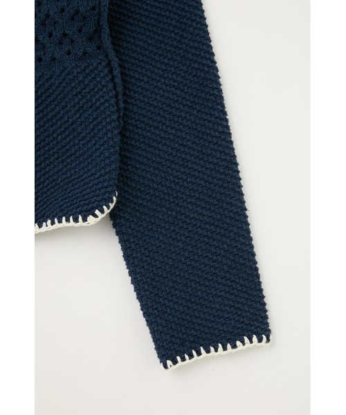 MOUSSY（マウジー）の「CROCHET KNIT ジャケット（その他アウター・レディース・ネイビー/アイボリー/ライトブルー・FREE）」の5枚目の写真