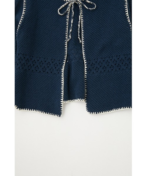 MOUSSY（マウジー）の「CROCHET KNIT ジャケット（その他アウター・レディース・ネイビー/アイボリー/ライトブルー・FREE）」の7枚目の写真